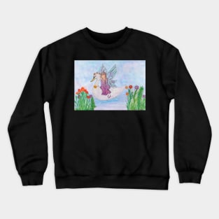 The Fairy Swan - Watercolour Painting Crewneck Sweatshirt